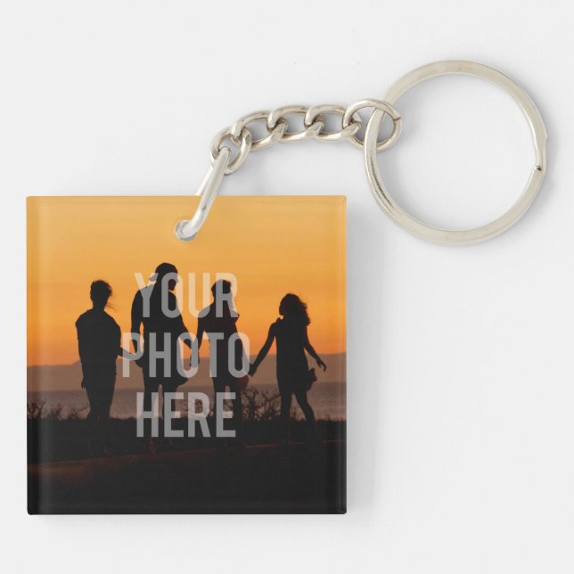 Create Your Own Custom 2 Family Photo Keepsake  Key Ring (Back)
