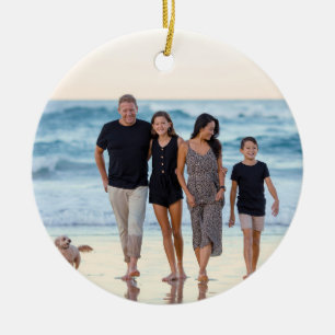 Create Your Own Custom 2 Photo Double Sided Ceramic Ornament