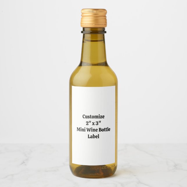 Create Your Own Custom 2" x 3" Mini Wine Bottle Label (Front)