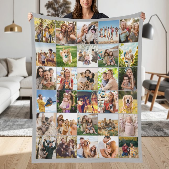 Create Your Own Custom 30 Photo Collage Fleece Blanket (Creator Uploaded)