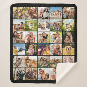 Create Your Own Custom 30 Photo Collage Sherpa Blanket