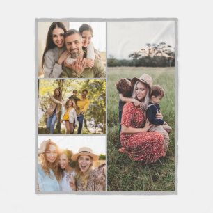 Create Your Own Custom 4 Photo Collage Fleece Blanket