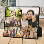 Create Your Own Custom 4 Photo Collage Plaque<br><div class="desc">Make your own photo display plaque featuring 4 of your cherished photo memories in a modern grid style photo collage. Simply add your pictures for custom photo home decor or personalized gift for family and friends.</div>