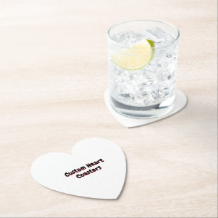 Create your own custom 4" x 4" Heart Paper Coaster