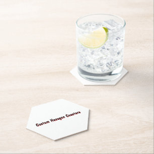 Create your own custom 4" x 4" hexagon paper coaster