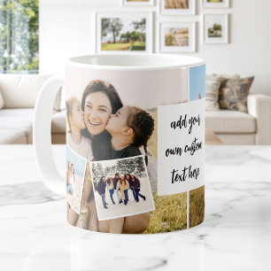 Create Your Own Custom 6 Photo Collage With Text Coffee Mug