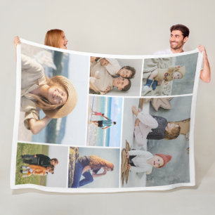 Create Your Own Custom 7 Photo Collage  Fleece Blanket
