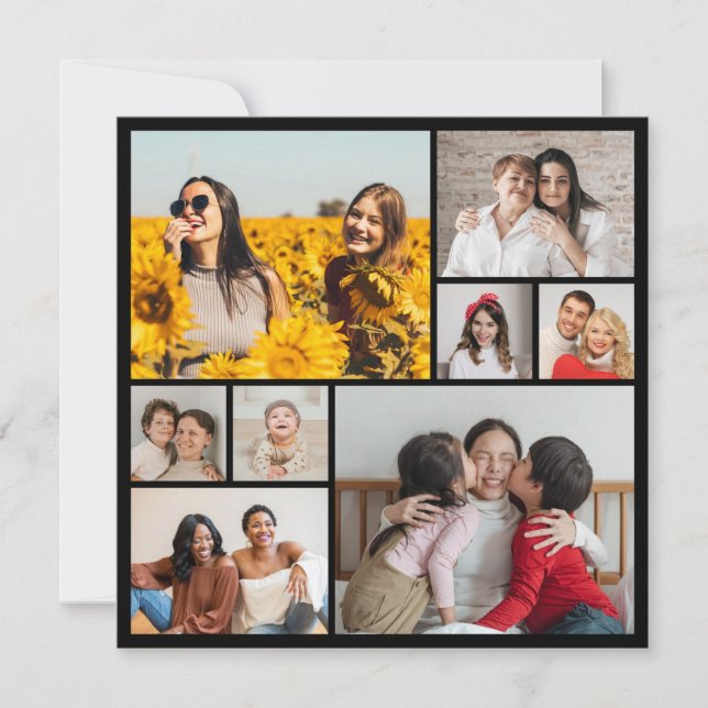 Create Your Own Custom 8 Photo Collage Card (Front)
