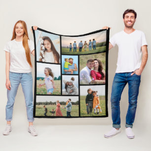 Create Your Own Custom 8 Photo Collage Fleece Blanket