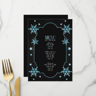 Create Your Own Custom Art Deco Snowflakes Menu