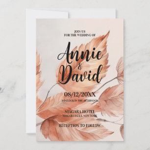 Create Your Own Custom Autumn Leaves Wedding Invitation