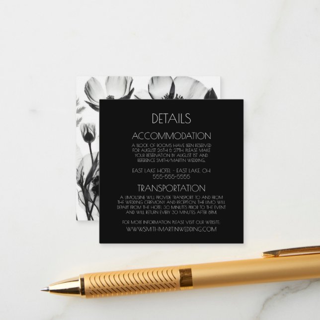 Create Your Own Custom B&W X-Ray Flowers Enclosure Card (Front/Back In Situ)