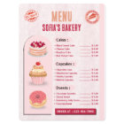 Create your own Custom Bakery Menu Card Template
