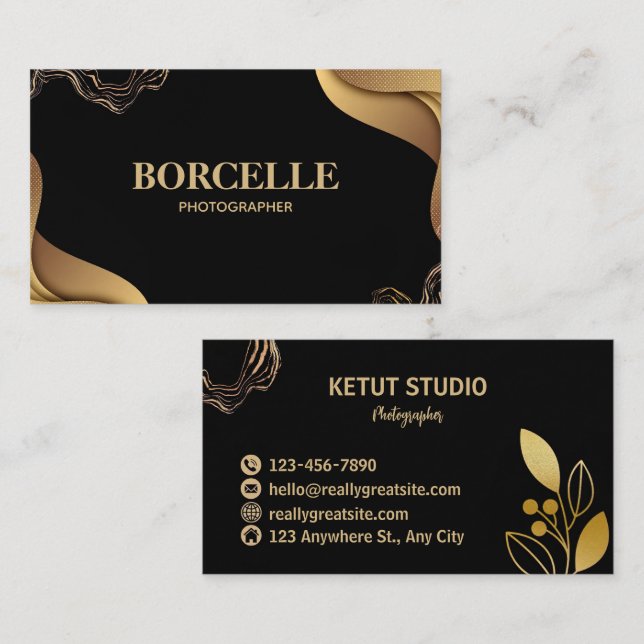 Create your own Custom Black and Gold Business Card (Front/Back)