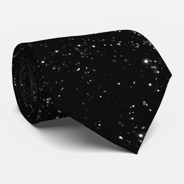 Create Your Own Custom Black Glitter Effect Tie (Rolled)