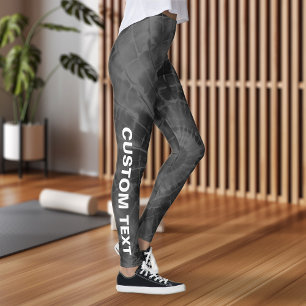 Create Your Own Custom Black Gray Tie Dye Leggings