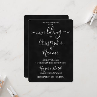 Create Your Own Custom Black Wedding Invitation
