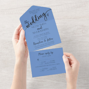 Create Your Own Custom Blue All In One Invitation