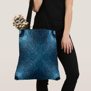 Create Your Own Custom Blue Mirrored X Pattern Tote Bag