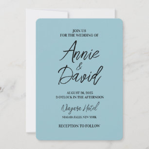 Create Your Own Custom Blue Wedding Invitation