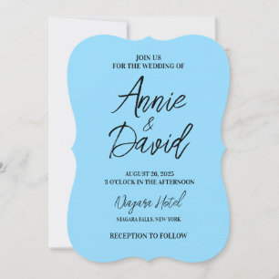Create Your Own Custom Blue Wedding Invitation
