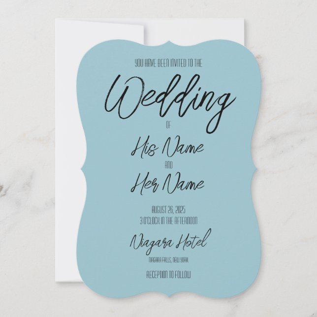 Create Your Own Custom Blue Wedding Invitation (Front)
