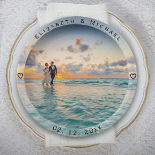 Create Your Own Custom Bride & Groom Wedding Photo Paper Plate