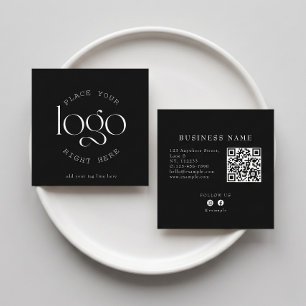 Create Your Own Custom Business Logo Modern Black Square Business Card