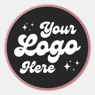 Create Your Own Custom Business Logo Rose Gold Classic Round Sticker