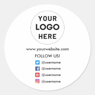 Create Your Own Custom Business  Social Media  Classic Round Sticker
