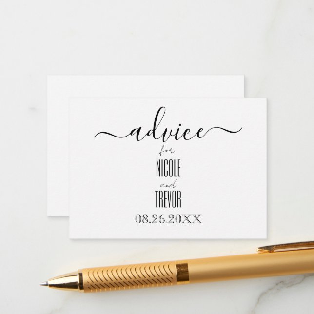 Create Your Own Custom Calligraphy Advice Card (Front/Back In Situ)