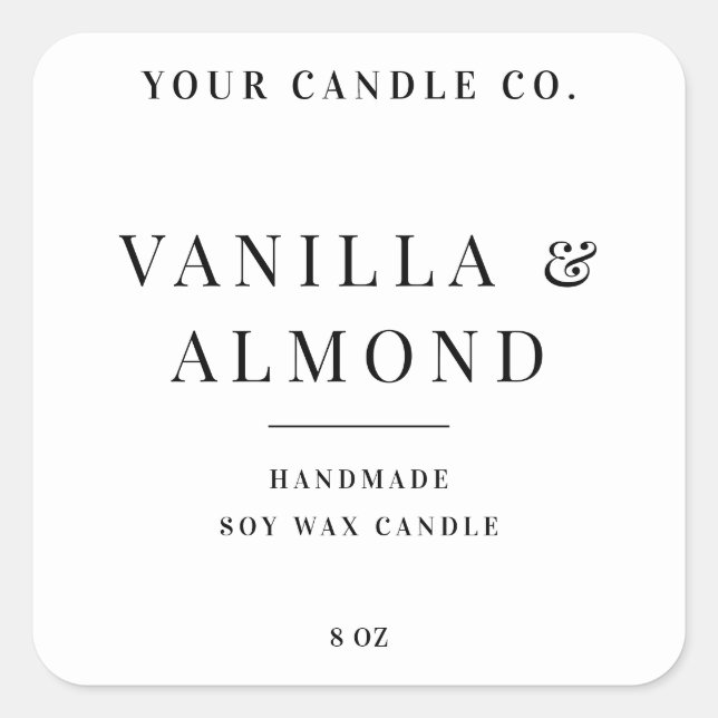 Create Your Own Custom Candle Label (Front)