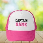 Create Your Own Custom Captain Name Pink Trucker Hat<br><div class="desc">Create Your Own Custom Captain Name Pink Trucker Hat. Choose the colour of the hat from the options menu.</div>