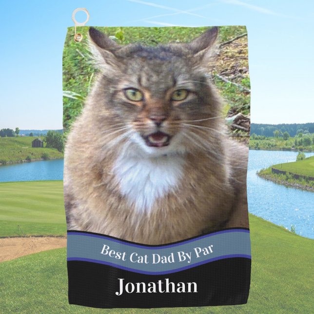 Create Your Own Custom Cat Photo Upload Golf Towel (Creator Uploaded)