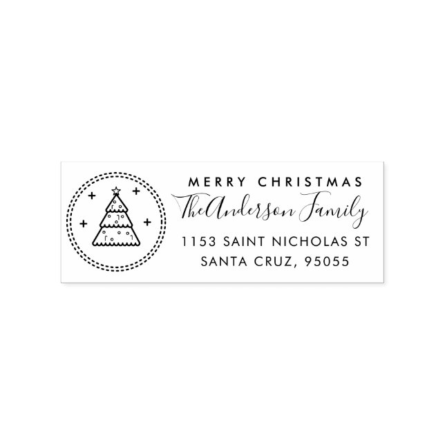 Create Your Own Custom Christmas Tree Family Name Rubber Stamp (Imprint)