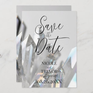 Create Your Own Custom Clear Crystals Grey Save The Date