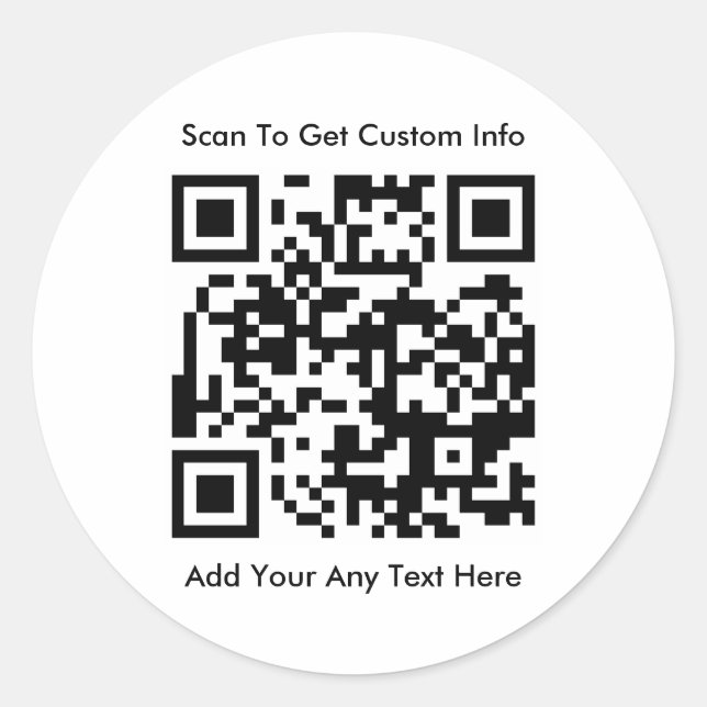Create Your Own Custom Company QR Code  Classic Round Sticker (Front)