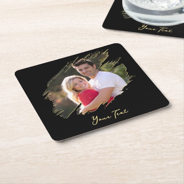 Create Your Own Custom Couple Photo Paper Coasters (Angled)