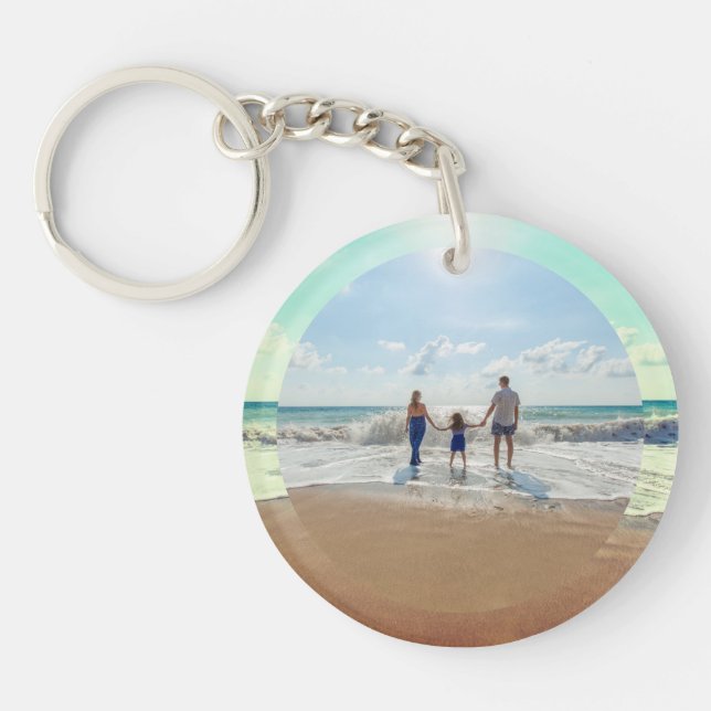 Create Your Own Custom Cute Family Photo Effects Key Ring (Front)