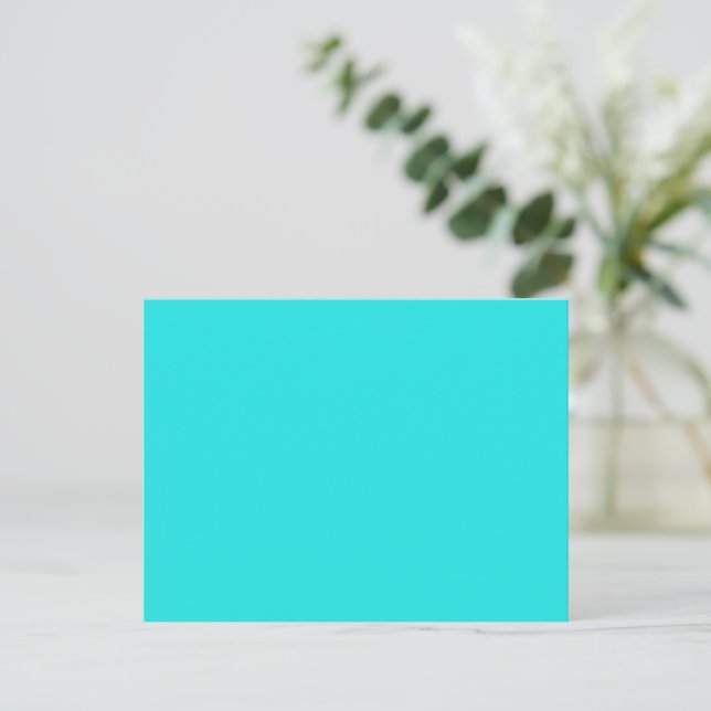 Create Your Own custom cyan Postcard (Standing Front)