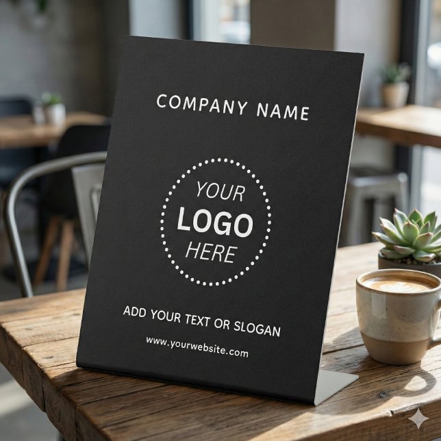 Create Your Own Custom Design Business Logo Text  Pedestal Sign (Creator Uploaded)