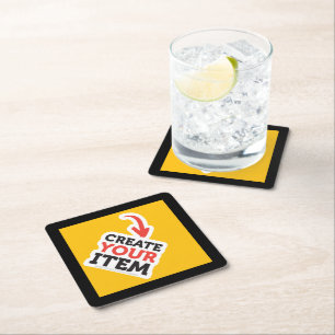 CREATE-YOUR-OWN Custom design Funny Sign Bachelor Square Paper Coaster