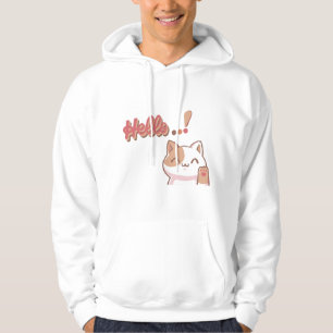 Create Your Own Custom Design Hello Cute Cat Hoodie