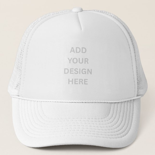 Create Your Own Custom Design White Trucker Hat (Front)