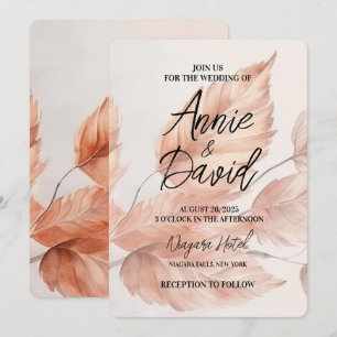 Create Your Own Custom Fall Leaves Wedding Invitation