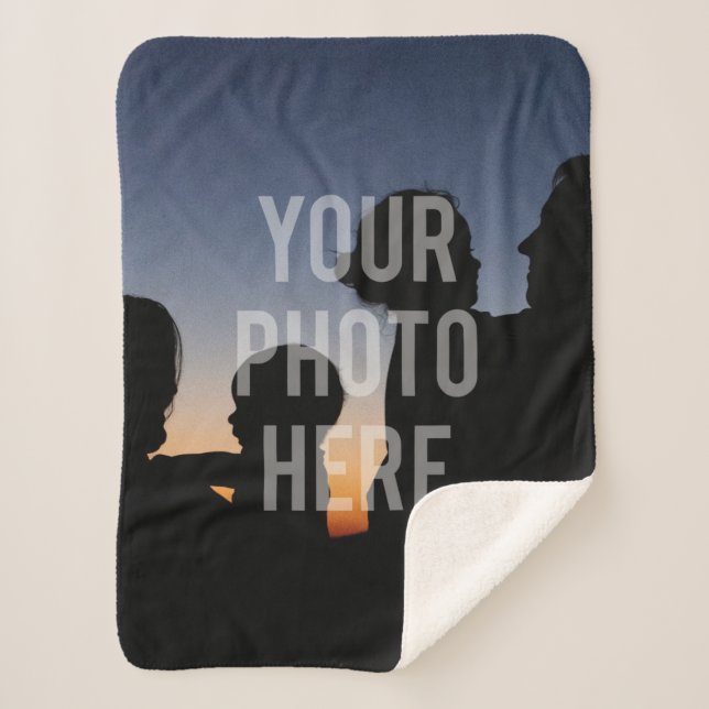Create Your Own Custom Family Photo Keepsake Sherpa Blanket (Front)