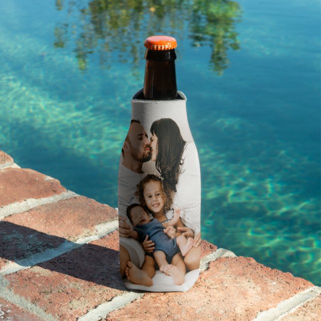 Create Your Own Custom Family Photo Personalised   Bottle Cooler (In Situ Pool)