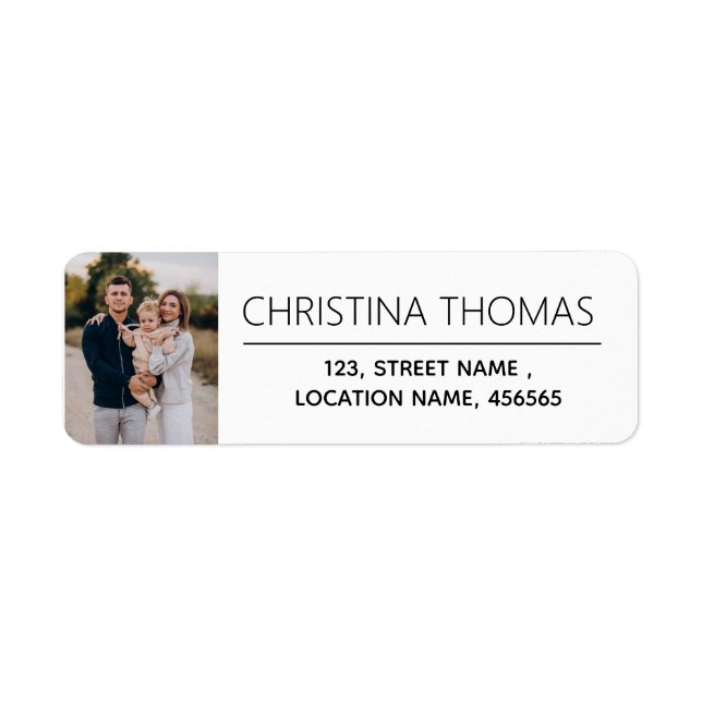 Create your own custom family photo Return Address Label (Front)