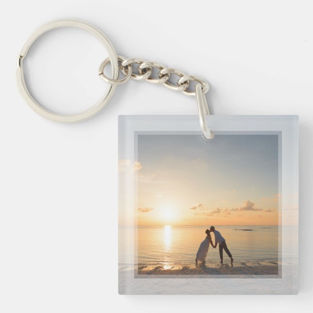 Create Your Own Custom Family Photo Wedding Favour Key Ring (Front)