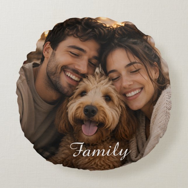 Create your own custom family round cushion (Front)